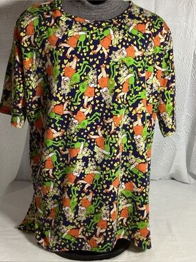 LuLaRoe Disney Muppets Miss Piggy Kermit Frog Womans XL Short Sleeve Tunic